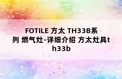 FOTILE 方太 TH33B系列 燃气灶-详细介绍 方太灶具th33b